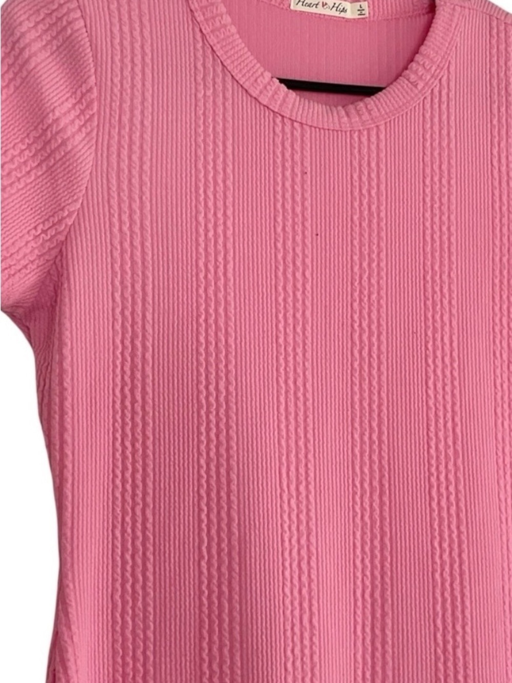 Hearts and Hips Pink Ribbed Bodycon Dress Size L - Picture 4 of 6